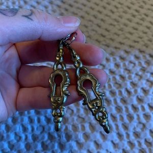 Handmade Brass Keyhole Earrings